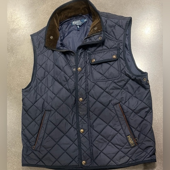 Polo Ralph Lauren Other - Polo Ralph Lauren Quilted Vest in Dark Blue and Brown. Sz L